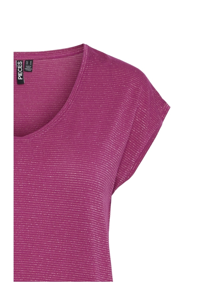 PCBILLO TEE LUREX STRIPES NOOS BC 17078572 FESTIVAL FUCHSIA